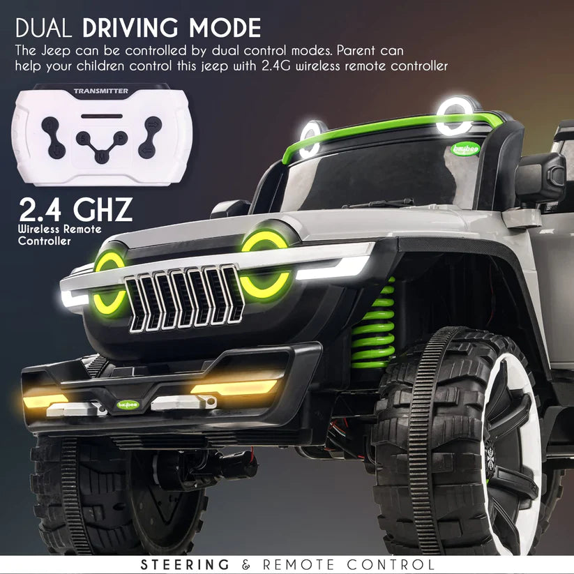 Hulk 4X4 Monster Rechargeable Jeep I Large Size 4 Motors I Premium Quality I Top End Configuration | 1-12 Years