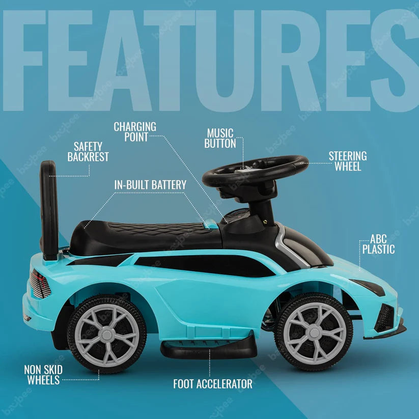 Lambo Electric Rechargeable Rideon Car I Foot Accelerator I 1 to 3 Years